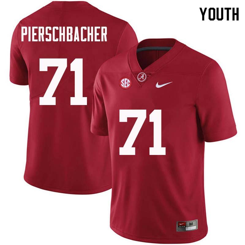Alabama Crimson Tide Youth Ross Pierschbacher #71 Crimson NCAA Nike Authentic Stitched College Football Jersey ZB16K34UK